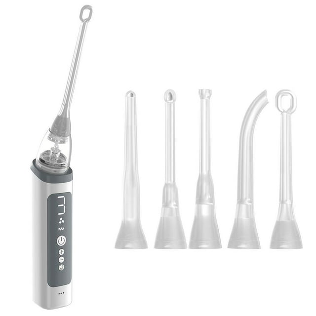 Kit de Retrait de Pierre Amygdalienne Électrique, Irrigateur Oral Gratte-Langue Machine de Retrait d'Amygdalite, Réutilisable 3 Niveaux d'Aspiration Réglables avec 5 Buses en Silicone pour Éliminer la Mauvaise Haleine