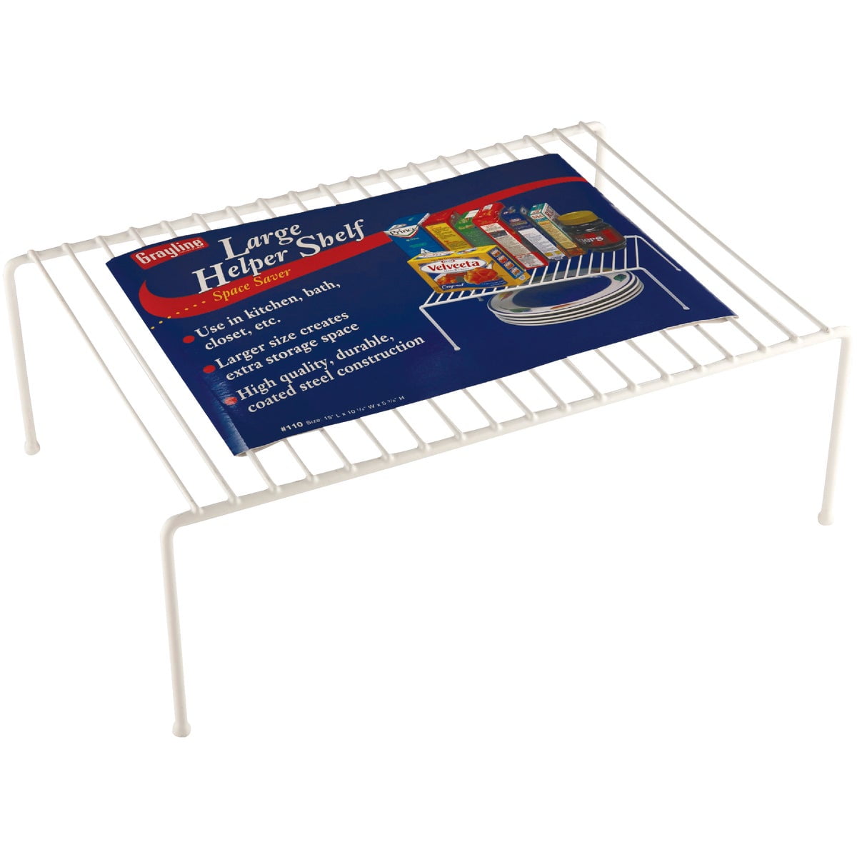 Panacea Grayline 40110, Large Kitchen Helper Shelf, White