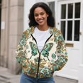thumbnail image 3 of DISNIMO Butterfly Floral Printed Womens Zip Up Hoodies Long Sleeve Hooded Jackets Casual Ladies Hooded Tops with Pockets, 2XL, 3 of 6