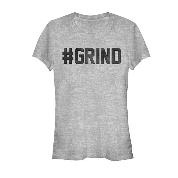 Junior's CHIN UP Hashtag Grind Graphic Tee Athletic Heather Large