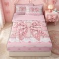 thumbnail image 3 of Erosebridal Cottage Plaid Bow Zipper Twin Comforter Sets with Fitted Sheet and 2 Pillowcases for Girls, Cute Polka Dot Buffalo Zipper Bedding Set, Pink Reversible, 4pcs, 3 of 7