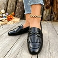 thumbnail image 4 of Viluyesy Womens Loafers Fringe Tassel Bow Slip On Round Toe Comfortable Lightweight Casual Walking Work Flats Black Size 6.5, 4 of 6