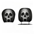 thumbnail image 6 of BZPIZ 2PCS Ghost Face Headrest Covers, Creative Car Headrest Covers Scary Face Printing Auto Seat Universal Elastic Models Headrest Protector for Auto, Vehicle, Truck, SUV, Washable Elastic Fabric, 6 of 7
