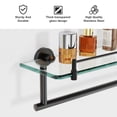 thumbnail image 5 of Bathroom Glass Shelf with Railing, Floating Tempered Glass Bathroom Wall Shelf Rectangle 20 Inch Over The Toilet Storage Cabinet, Gaming Floating Shelves, Bathroom Accessories and Home Decor, 5 of 8