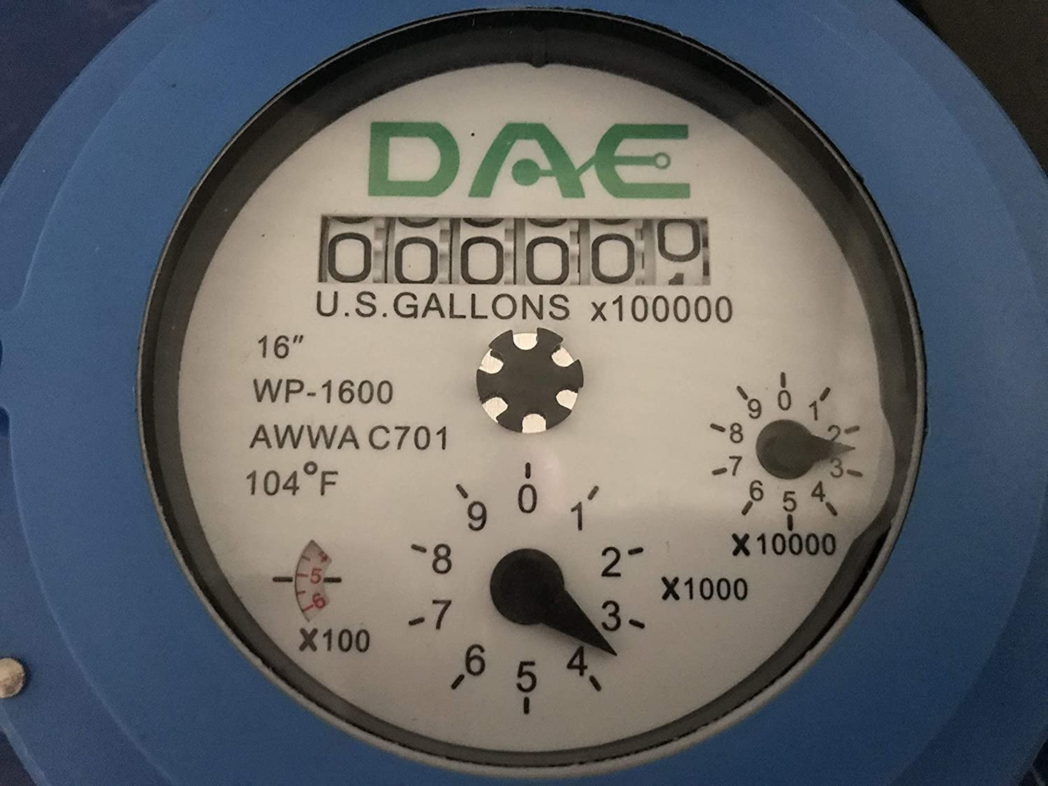DAE WP-1000P 10 Woltmann Helix Water Meter Gallon Pulse Output 