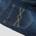 thumbnail image 4 of KIDSCOOL SPACE Little Girls Boys Jeans,Elastic Band Inside Ripped Straight Fit Stretchy Soft Denim Pants,Deep Blue,5-6 Years, 4 of 5