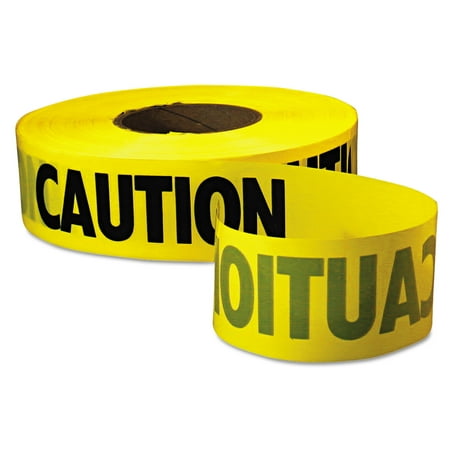 Empire Caution Barricade Tape, "Caution" Text, 3" x 1000ft, Yellow/Black