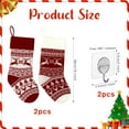 thumbnail image 5 of Tumao Christmas Stockings, Personalized Knitted Xmas Stockings, Knitted Reindeer Pattern Xmas Stockings Candy Gift Bags with Pompom for Family Christmas Holiday Decoration, 2 pack, 5 of 8