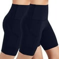 thumbnail image 1 of Japceit High Waist Shorts for Women Shorts for Women High Waist 2Pc Women Basic Slip Bike Shorts Compression Workout Leggings Yoga Shorts Pants Elastic Waist Shorts for Women, 1 of 8