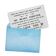 DEGASKEN 'I Love You' Metal Wallet Card, Perfect Gift for Boyfriend or Husband, Credit Card Size, Valentines Anniversary Birthday