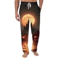 thumbnail image 2 of GrmtClth Halloween Pajamas Pants for Men Funny Novelty Pj Pants Witch Pumpkin Ghost Face Graphic Straight-Fit Costume for 2026 Halloween with Pocket Red S, 2 of 6