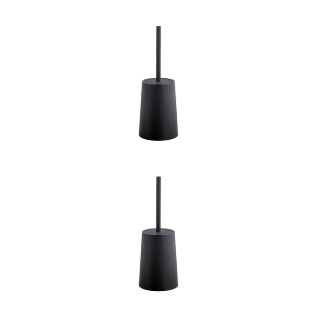 Billuyoard Juego de escobilla de baño moderno con base, escobilla de baño fácil de limpiar y duradera con base, negro, 37x18x13cm negro 37x18x13cm 2Conjunto