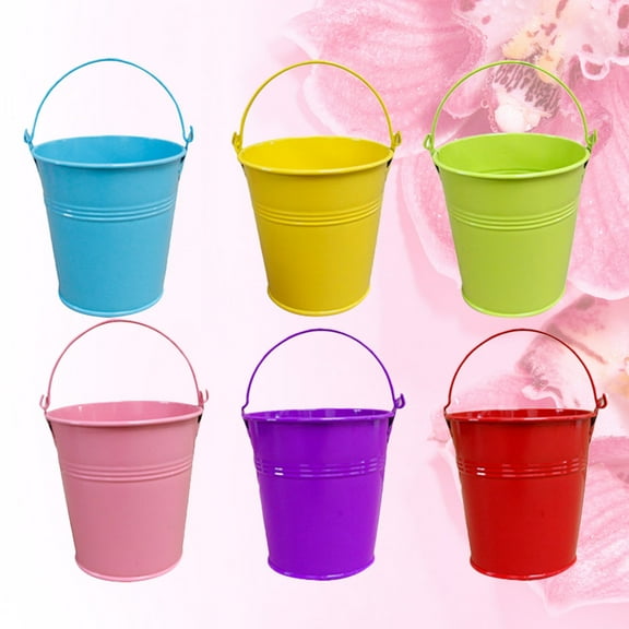 Beaupretty Tinplate Mini Pails Flower Pot Assorted Color 20Pcs