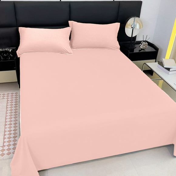 YIMWNYI 3-Piece Solid Color Friendly Washable Sheets, Bed Sheet Set with Pillowcases, Soft Polyester Bedding, Comfortable & Stylish Home Decor, Easy to Clean and Maintain