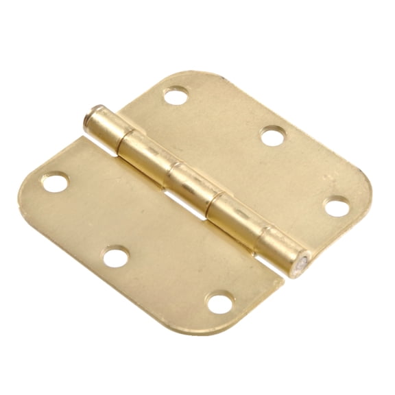 Hardware Essentials 5/8" Round Corner Door Hinge Satin Brass (3")