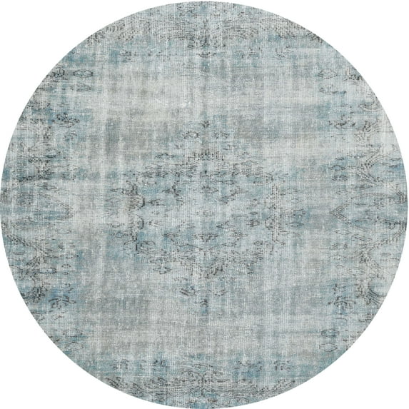 Ahgly Company Indoor Round Traditional Silver Gray Persian Area Rugs, 3' Round