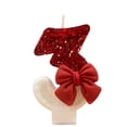 thumbnail image 1 of Bougie Chiffre à Nœud Rouge, Décoration de Gâteau d'Anniversaire, Fournitures de Fête Rouges, Bougie Festive, Bougie d'Anniversaire pour Gâteau, Bougies Chiffres à Nœud Rouge, Décoration de Dessus de Gâteau pour Fête d'Anniversaire, Nœud E Numéro 3, 1 of 5