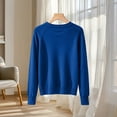 thumbnail image 5 of cocolona Texture Knitted Sweater for Women Crew Neck Long Sleeve Casual Sweater Solid Color Trendy Fall Winter Sweater, 5 of 6