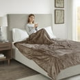 thumbnail image 3 of Beautyrest Heated Plush Solid Microlight Blanket, Twin, Mink, 3 of 10