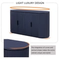 thumbnail image 5 of Blue Accent Storage Cabinet, Curved Sideboard Cabinet, Atumon Storage Cabinet with 4 Doors and Adjustable Shelves, Modern Buffet Sideboard, Wood Cabinet Furniture for Entryway Hallway Living Room, 5 of 10
