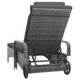 thumbnail image 2 of vidaXL Sun Lounger with Wheels Poly Rattan Anthracite, 2 of 6