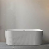 Groove 59 Inch Acrylic Fluted Freestanding Tub