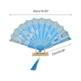 thumbnail image 2 of Unique Bargains Tassel Folding Fan 1 Pc for Weddings Parties Sky Blue, 2 of 5