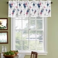 thumbnail image 4 of 2 Pack Valances for Windows, Red Blue Diamond Window Valances for Living Room/Bedroom/Bathroom, Modern Geometric Middle Century White Light Filtering Kitchen Curtain Valance 60"W x18" L, 4 of 9