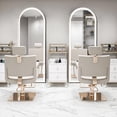 thumbnail image 5 of JIOABL 71"x 26" Arched Full Length Mirror with LED Lights, Lighted Floor Mirror with Stand, 3 Color Lighting For Bedroom Dressing Room Cloakroom, White, 5 of 7