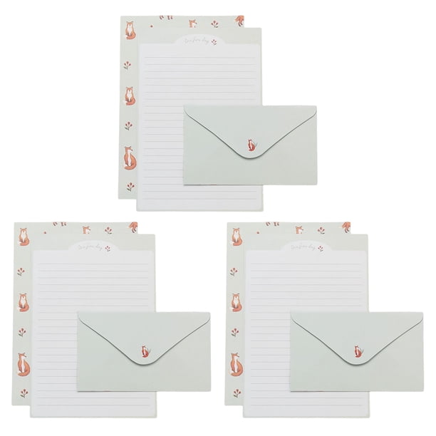 Cateissary Sobre lindo Kawaii papel de papelería de escritura exquisitos papeles de carta ligero portátil sobres de flores/animales para boda cartulina Tipo 10