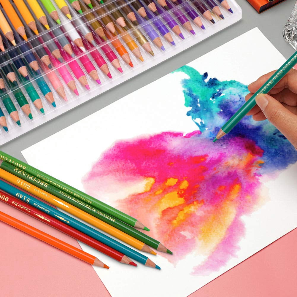 120 Watercolor Pencils, Beautiful Blending Effects with Wet or Dry - Ideal for Coloring Book - Water Soluble Pencils for Kids Adults Beginners