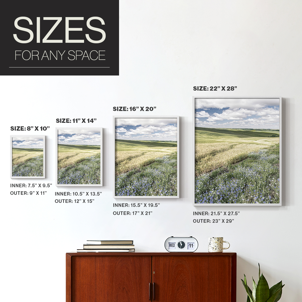 Wildflower Farm Framed Print - Solid Wood in Single Picture Frame Solid Wood 2 Framed Print