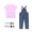 B Purple, variant on Bovxnpu Toddler Kids Boys Girls Unisex Solid T Shirt Denim Overalls Socks Short Sleeve Outfit Set
