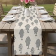 thumbnail image 4 of Abstract Art Fish Grey Table Runner - 108 Inch Long Coastal Ocean Summer Linen Texture Cotton and Linen Blended Dress Scarves Farmhouse Table Runner for Kitchen Dining, Coffee Table, 13" x 108", 4 of 8
