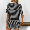 thumbnail image 4 of Uaswgudfs 2 Pack Womens Cotton Pajama Sets Stripe Short Sleeve Tops Looes Short Pants Fashion Lounge Sets Soft Fitness Loungewear Pj Set 2025, 4 of 5
