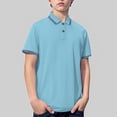 thumbnail image 5 of KAUOD Short Sleeve Polo Shirts for Boys School 𝗨niform Striped Loose Fit Pullover Tops Trendy Casual Preppy Shirt, 5 of 8