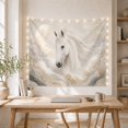 thumbnail image 5 of White Horse in Moonlight with Golden Sprigs, Dreamy Surreal Wall Art for Nature Lovers, Mystical Animal Decor Housewarming Gift Tapestry Wall Hanging for Bedroom and Living Room, 5 of 7