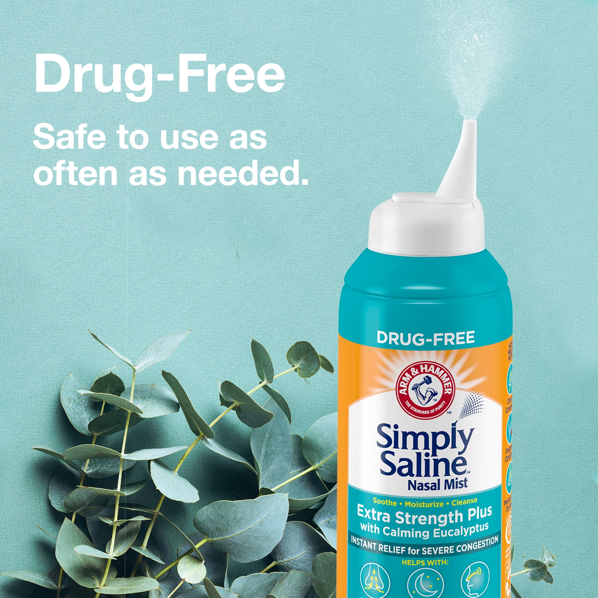 Simply Saline Extra Strength Plus with Calming Eucalyptus for Severe  Congestion Relief Nasal Mist: 4.6oz