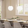 thumbnail image 2 of DALIVOL Modern Globe Pendant Light Mid Century Opal Glass Hanging Light Fixture Gold Finish, 2-Light Glass Pendant Lighting for Kitchen Island Dining, 2 of 8