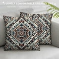 thumbnail image 3 of Orinice  Tribal Throw Pillow Cushion Cover, Colored Hand Drawn Style Pattern with Geometrical Like Frame Art, Decorative Square Accent Pillow Case,  White, 3 of 5