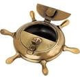 thumbnail image 3 of Nauticaz Brass Antique Nautical Wheel Design Ashtray for Couple - 5 inch, 3 of 5