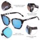 thumbnail image 3 of Gafas de sol SOJOS estilo ojo de gato SJ2052 con protección UV400 en color carey azul, 3 of 5