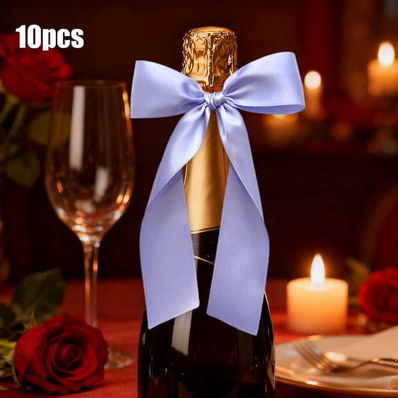 BingTong Satin Ribbon Bows Large Twist Tie Bow for Gift Wrapping Champagne Bottle Balloon Treat Bag DIY Craft Gift Wedding Bridal Baby Shower Christmas Birthday Party Purple