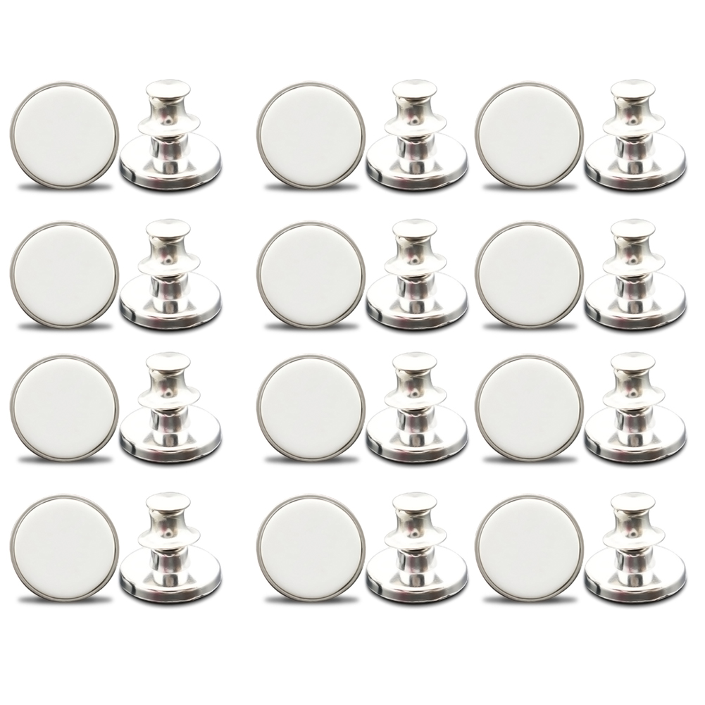 Winnereco 12pcs Button for Jeans,Metal Steel 17mm No-Sew Jean Buttons  Replacement Kit 