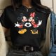 thumbnail image 1 of KISS Mickey and Minnie Cute Women's Top O-Neck Summer Women's T-Shirt Kawaii Mickey Mouse Casual TopS Gao Jinjia LED, 1 of 2