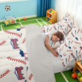 thumbnail image 4 of Manfei Sport King Bedding, Baseball Gamer King Bed in a Bag, Navy Red, Gray Reversible 7-Piece, 4 of 6
