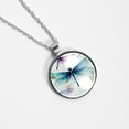 thumbnail image 4 of Dragonfly Elegant Glass Circular Pendant Necklace - Stylish and Trendy Jewelry for Women, 4 of 5