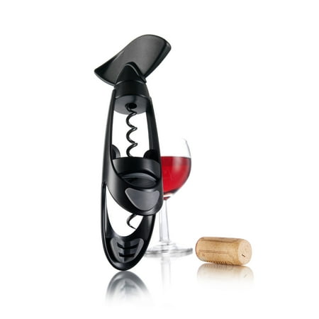 Vacu Vin Corkscrew - Vacu Vin Twister Corkscrew with Bottle Grip - Black