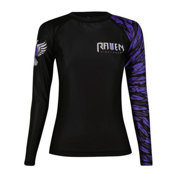 Raven Fightwear Women's Aerial Assault IBJJF Approved Rash Guard Purple
