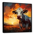 thumbnail image 2 of Designart "Expressive Portrait Of A Colorful Cow II" Animals Cow Floater Framed Wall Art Prints, 2 of 5
